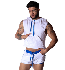Nafts White Hoody T Shirt on model by Gigo Underwear