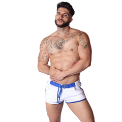 Nafts White Shorts on model by Gigo Underwear