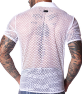 Net White Shirt back view by Gigo Underwear