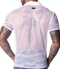 Net White Shirt back view by Gigo Underwear