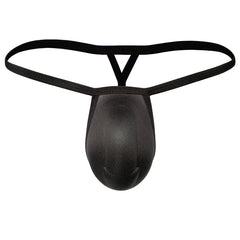 MetroMaleWear cock bra thong black in smooth slightly textured fabric with thin elastic straps showing back side