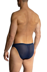Navy blue mesh briefs by olaf benz brazil brief showcasing breathable fabric and sleek design