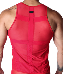 Panel Red Tank front view by Gigo Underwear