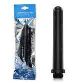 Perfect Fit Ergoflo Nozzle in black plastic, shown both loose and in its blue and silver packaging.