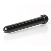 Black plastic Perfect Fit Ergoflo nozzle with a rounded tip and small holes, on a white surface.