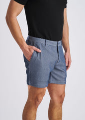 POSTMARC Pinstripe Stretch Knit Chino Shorts - Sky
