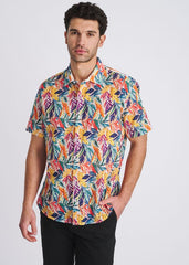 POSTMARC Rainbow Leaves Printed Eyelet S/S Shirt - Rainbow