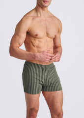 POSTMARC Pinstripe Seersucker Swim Shorts W/ Mesh Lining - Ranger