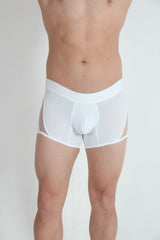 Tulio Mesh Panel Trunk Underwear - White