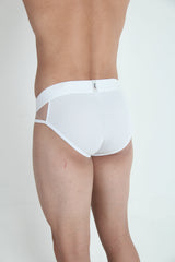 Tulio Mesh Panel Briefs Underwear - White