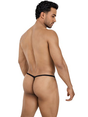 Pikante 26094 Nut men's beige G-string with a thin black waistband and minimalist string back design.