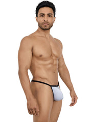 Pikante Nut gray G-string features a minimalist design with a contoured pouch and thin, solid black elastic waistband.