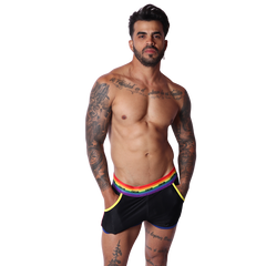 Pride Shorts on model by Gigo Underwear