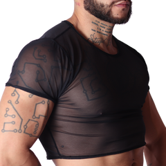 Spectrum Black Crop Top front view by Gigo Underwear