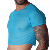 Spectrum Blue Crop Top front view by Gigo Underwear