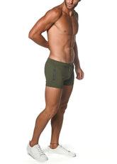 VAULT GYM-TECH STRETCH SHORTS MIT HEISSVERSCHWEISSTEN REISSVERSCHLÜSSEN