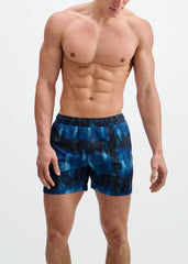 ST33LE Abstract Print Mesh Stretch Performance Shorts - Blue/Navy Abstract