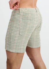 ST33LE Tweed Look Jaquard Stretch Knit Shorts - Clover