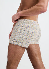 ST33LE 3" Stretch Knit Tweed Look Jacquard Short - Amber/Blue