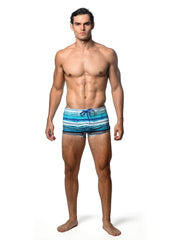 Badehose mit Aquarellstreifenmuster
