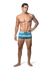 Badehose mit Aquarellstreifenmuster