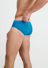 ST33LE Textured Swim Brief W/ Front Buckle - Cobalt