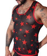 Star Red Tank front view by Gigo Underwear