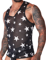 Star White Tank front view by Gigo Underwear