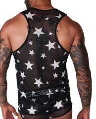 Star White Tank back view by Gigo Underwear