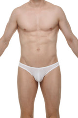 Thong Bulan Skine white form-fitting briefs with smooth stretchy fabric and subtle logo on the waistband