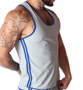 Typer Gray Tank front view by Gigo Underwear