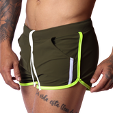 Typerhot Green Shorts front view by Gigo Underwear