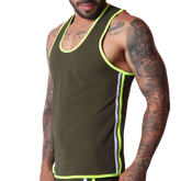 Typerhot Green Tank front view by Gigo Underwear
