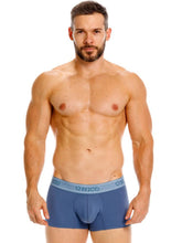 Blue men’s briefs with light blue unico elastic waistband classic trunks premium everyday essential teal color