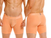 Orange unico classic boxer briefs in apricot with smooth form-fitting design and elastic waistband for essential comfort