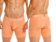 Orange unico classic boxer briefs in apricot with smooth form-fitting design and elastic waistband for essential comfort