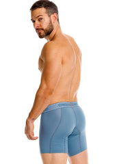 Blue unico men’s boxer briefs with supportive contoured design color 46-blue premium comfort and fit