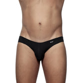 Black groovin underwear athletic v cut bikini brief with slim fit and offwhite logo embroidered on waistband