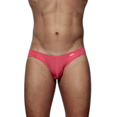 Bright pink sheer mesh groovin underwear athletic v cut bikini briefs with snug fit and brand tag on waistband