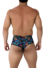 Boxer imprimé Xtremen 91170 Feuilles colorées