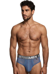 Xtremen 91262 Sous-vêtements Homme Slips en Microfibre Maille Élégante Couleur Bleu