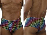 Xtremen 91283 Rainbow Printed Microfiber Briefs Color Paw print