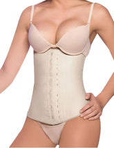 Beige ann chery 2025 latex girdle body shaper with adjustable straps and front lacing system