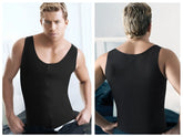 Ann chery 2034 latex men girdle body shaper black zip-front tank top with smooth form-fitting design