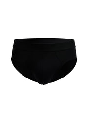 Black cotton briefs with smooth form-fitting design and elastic waistband from assorted 4 pieces pack