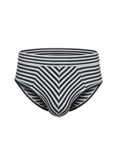 Black and white striped men’s cotton briefs with chevron pattern front in assorted cotton brief 4 pieces pack