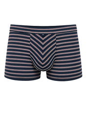 Assorted cotton trunk 4 pieces pack featuring navy blue and light pink striped men’s boxer briefs with chevron pattern