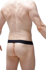Black thong underwear ball-lifter fringe with smooth elastic waistband for comfortable lift and support