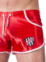 Barcode Berlin Shiny Dean Shorts Red/White 91241-301 Size XL