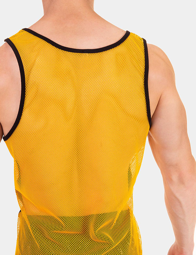 Barcode Berlin Carlos Mesh Tank Top T-shirt Jaune/Noir 91834-501 Taille S Barcode Berlin Carlos Mesh Tank Top T-shirt Jaune/Noir 91834-501 Taille S